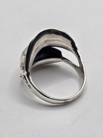 Echt zilveren fantasie ring prachtig model maat 17