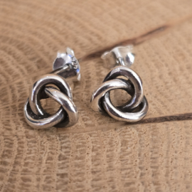 Echt zilveren endless knot oorknopjes 9 mm