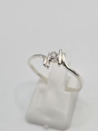 Echt zilveren dames ring Maat 19 met zirconia