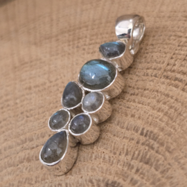 Echt zilveren ketting hanger met Labradoriet