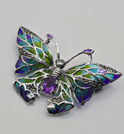 925 zilveren broche, met Amethist