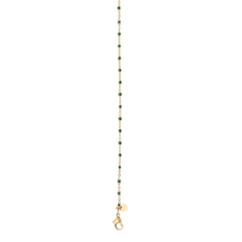 Necklace Green beads 50+5cm goud