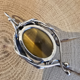 Echt zilveren hanger met Tijgeroog, een uniek stuk!!