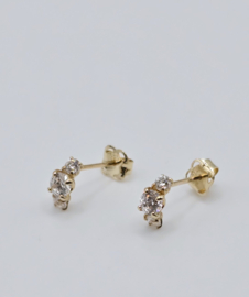 14 karaat gouden oorknopjes. 6.5x2.5 mm new bling