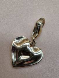 RVS charm. Hart. Goud.