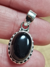 Prachtige echt zilveren hanger met Onyx
