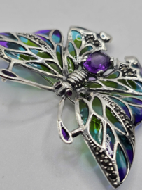 925 zilveren broche, met Amethist