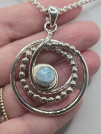 Echt zilveren hanger met Larimar
