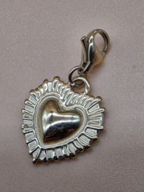 RVS Charm, hart. Goud.