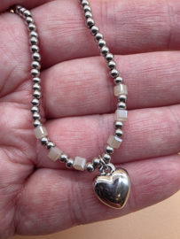 Biba Lief en Joliet armband, stainless steel, zilver