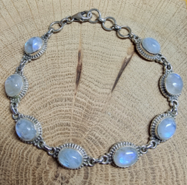 Echt zilveren armband met Maansteen 8x