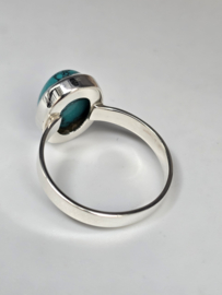Echt zilveren ring met Turquoise maat 17