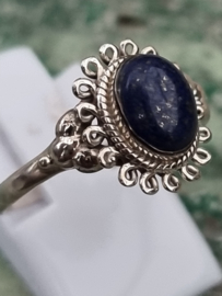 Echt zilveren ring met Lapis Lazulli steen maat 18