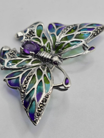 925 zilveren broche, met Amethist
