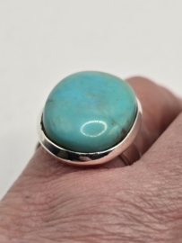 Echt zilveren ring met Arizona Turquoise maat 19.5