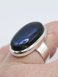 Echt zilveren ring met Labradoriet maat 19