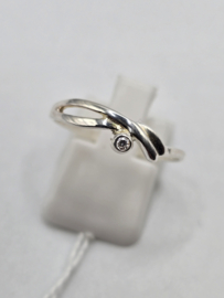 Echt zilveren dames ring Maat 19 met zirconia