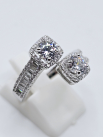 Echt zilveren ring  met Zirkonia Silver Maat 18  MDZ17