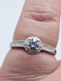 Echt zilveren ring met Zirkonia Silver Maat 17  MDZ12