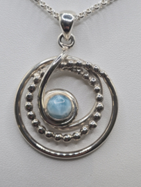 Echt zilveren hanger met Larimar