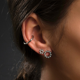 Ear studs Circle stone 10mm rosé