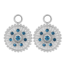 Oorring Bedels Midnight Capri Blue Zilver