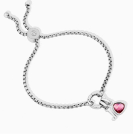 Adjustable Letter & birthstone bracelet Silver