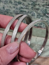 Stainless steel Bangle armband sandblasted.