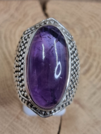 Zilveren ring Amethist maat 21