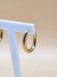 Hoepel oorbellen - dikke ovale ring 20x25mm