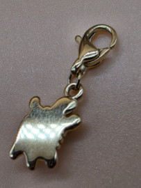 RVS charm Schildpad. Goud.