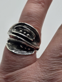 Echt zilveren fantasie ring prachtig model maat 17