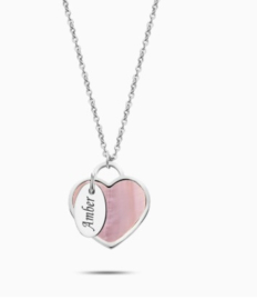 Seashell heart & tag silver