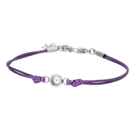 Wax cord purple armband voor top part