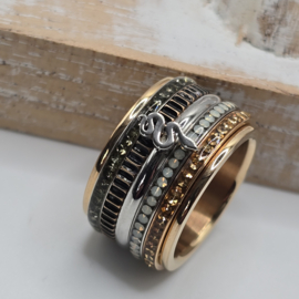ixxxi ring compleet maat 17 rosé en zilver 25-204