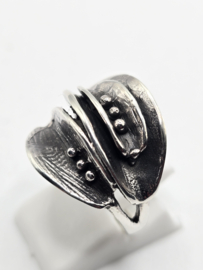 Echt zilveren fantasie ring prachtig model maat 17