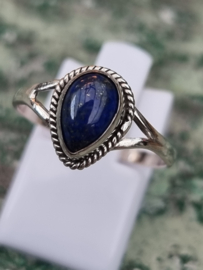 Echt zilveren ring met Lapis Lazulli steen maat 18