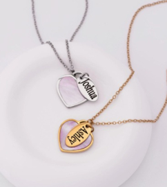 Seashell heart & tag silver
