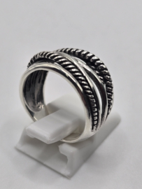 Echt zilveren fantasie ring prachtig model maat 17
