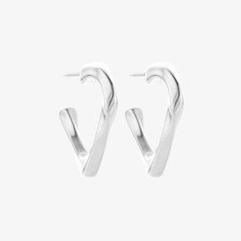 Biba Lief en Joliet, oorbellen, stainless steel, zilver
