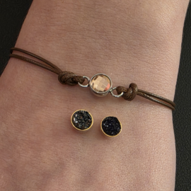 Set Top part armband met 3 verwisselbare top part stenen.