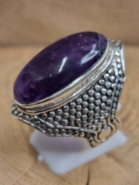 Zilveren ring Amethist maat 21