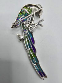 925 zilveren broche, vogel, groot model