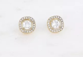 Oorknopjes - vierkant kristal- en zirkoonoxiden