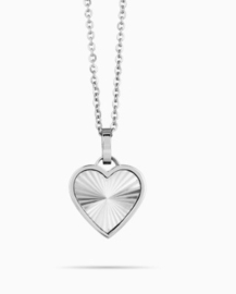 Sunray Heart Necklace – Silver