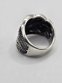 Echt zilveren fantasie ring prachtig model maat 18