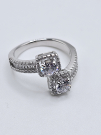 Echt zilveren ring  met Zirkonia Silver Maat 18  MDZ17