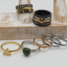 ixxxi ringen set compleet maat 17. 1 basis en 11 vulringen. 25-324