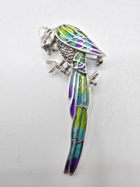 925 zilveren broche, vogel, groot model