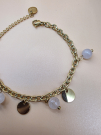 Biba Lief en Joliet armband, stainless steel, goud.